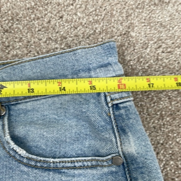 1822 Denim Dad Distressed High Waist Denim Cutoff Shorts - Picture 8 of 9